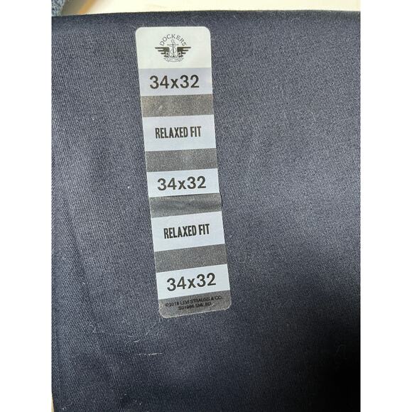 Dockers ‎ Signature Relaxed Fit Khaki Pants 34x32 Navy Stretch NWT - Picture 5 of 9